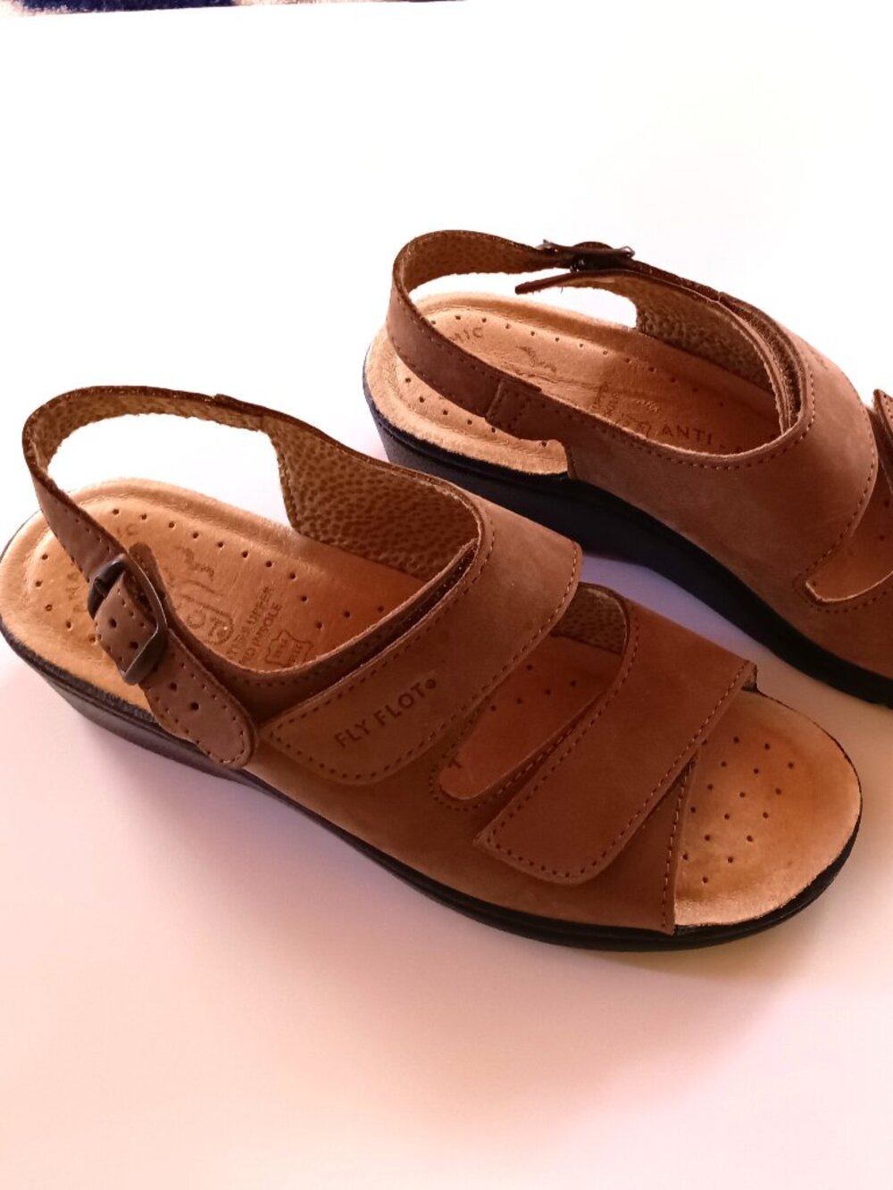 FLY FLOT - NEW Milk Chocolate Nubuck Leather Sandals - Size EU 37 / US 6.5-7